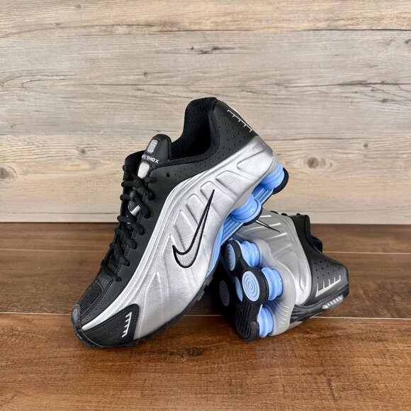 Nike Shox R4 Mens Size Metallic Silver Black Psychic Blue